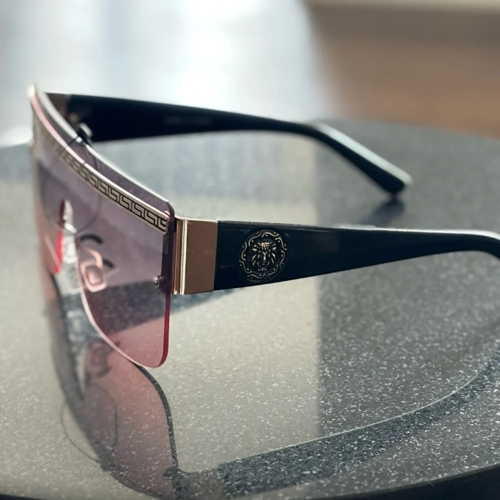 Versace Vibes Black Shield Sunglasses - Picture 3 of 12